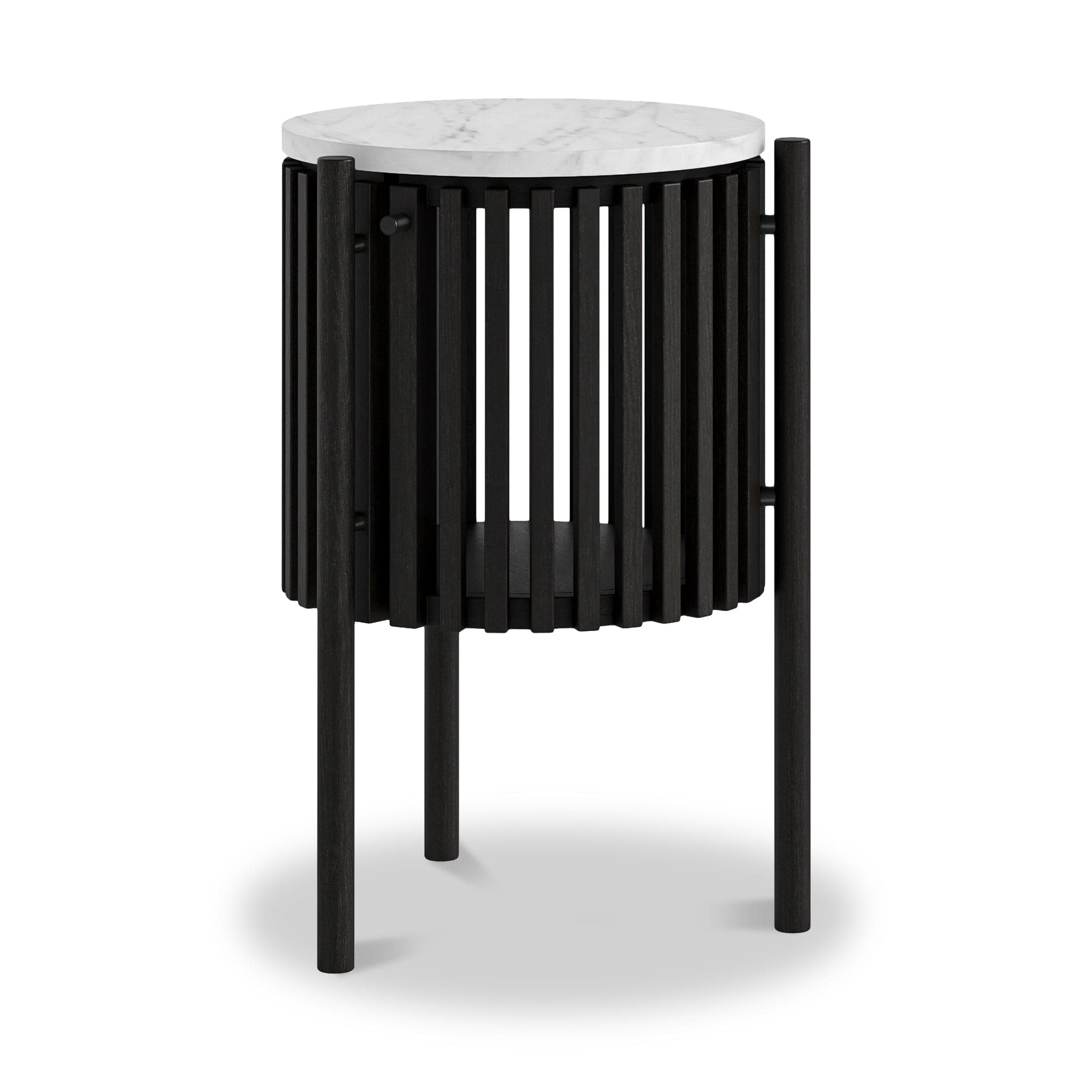 Shorwell Black & Marble 1 Door Side Table