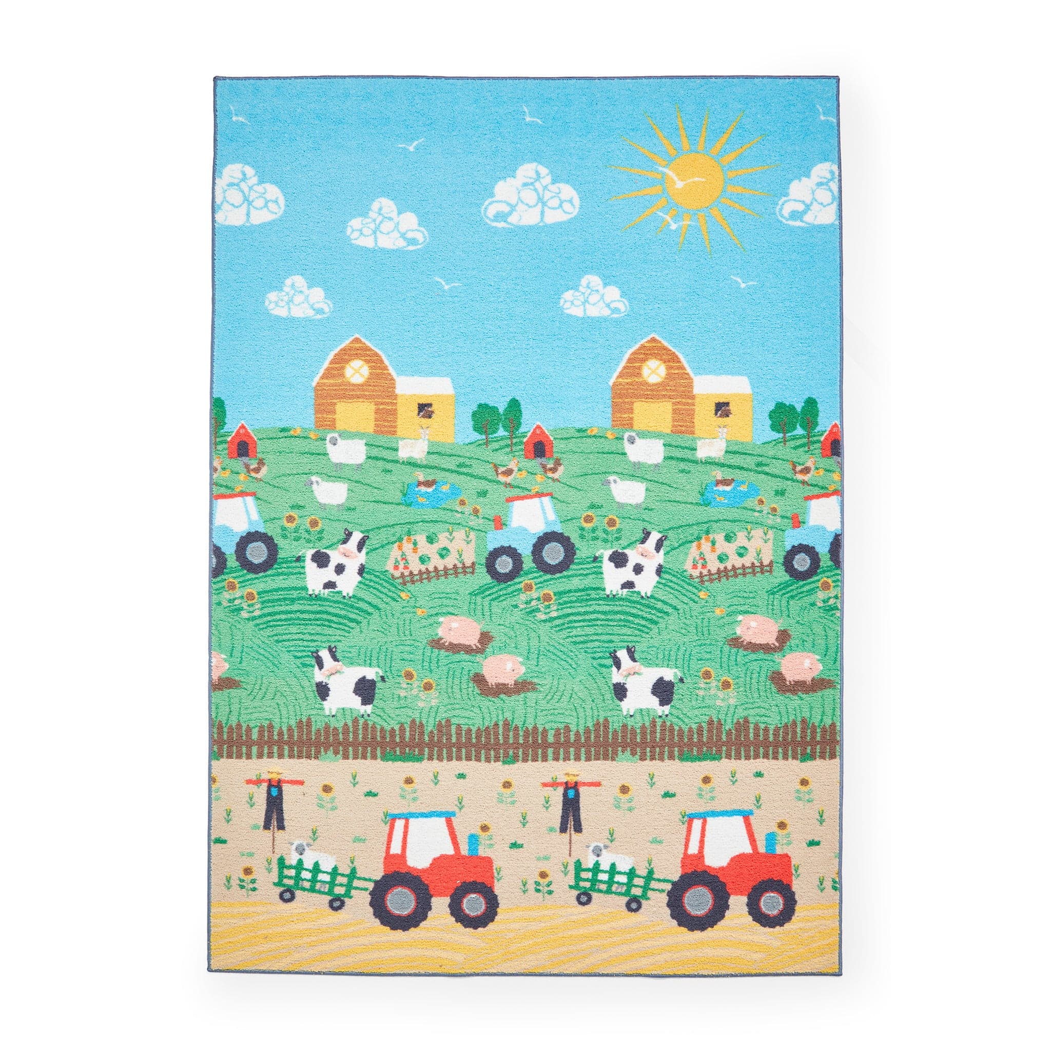 Kids Farmyard Animals Washable Rug
